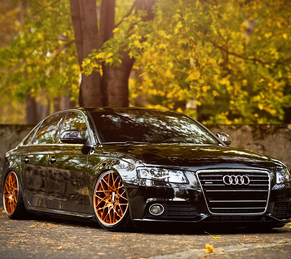 a4, Audi, b8, black, front