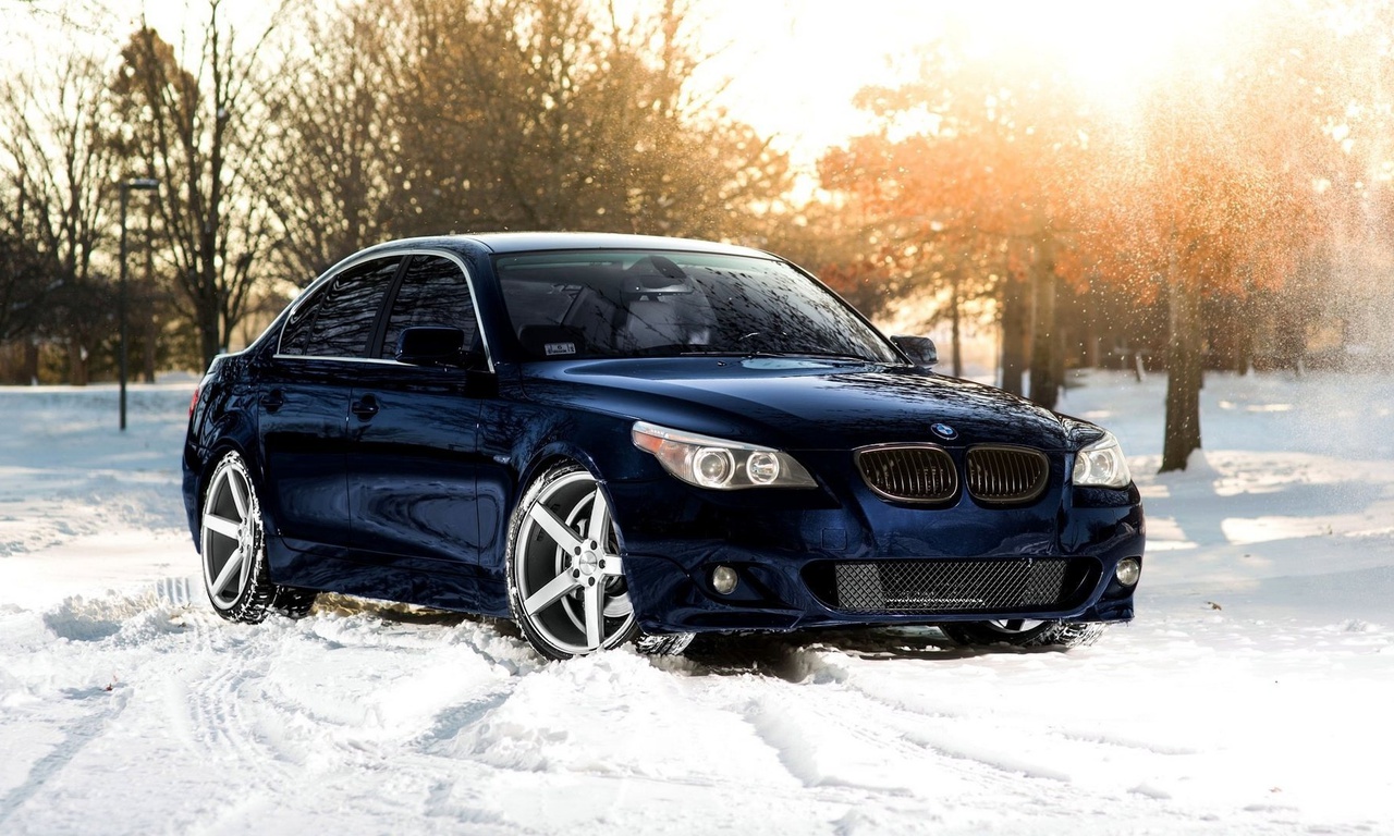 winter, Bmw, 5, , , snow, vossen, , , m5, sun, tuning