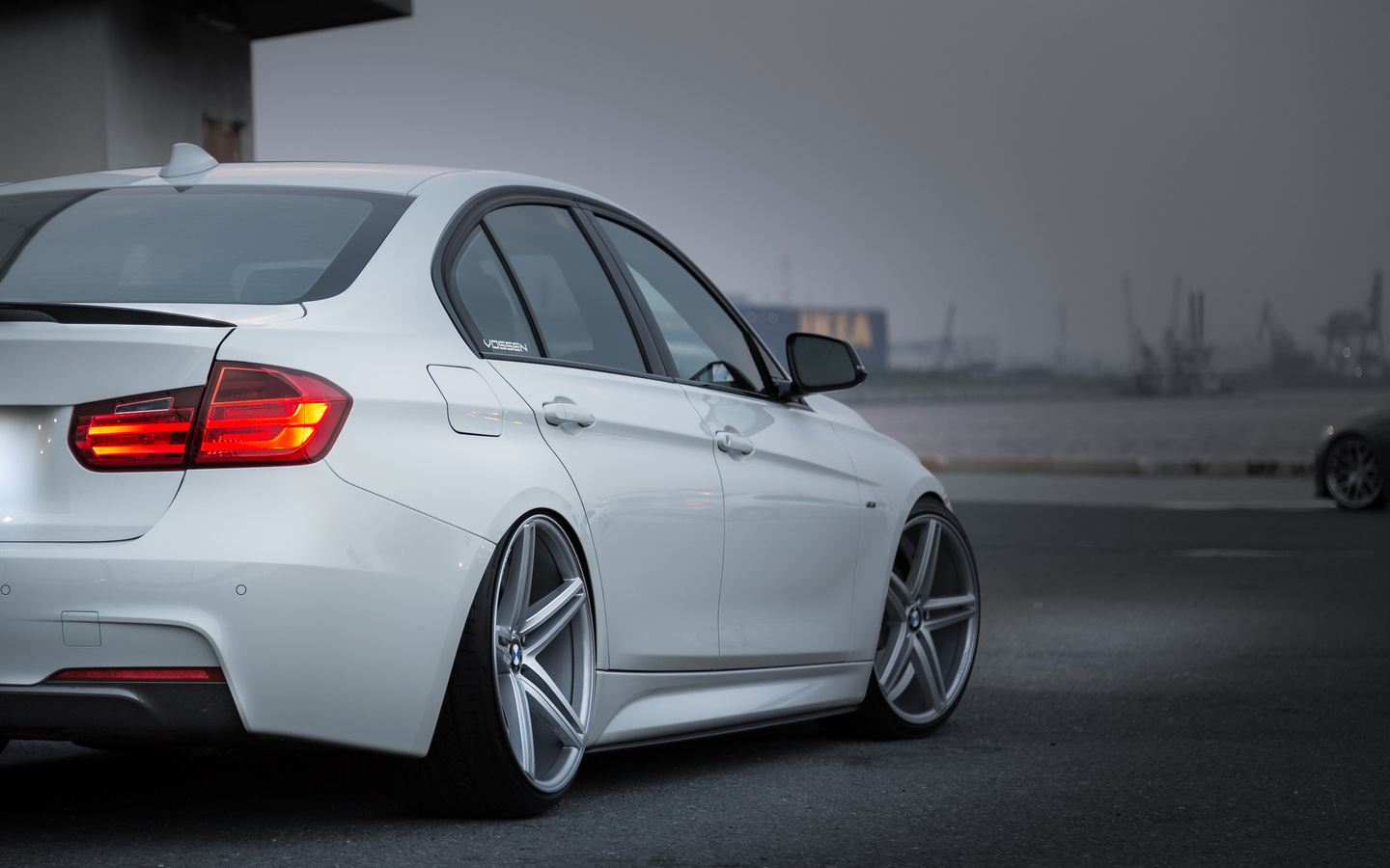 tuning, white, vossen, car, Bmw