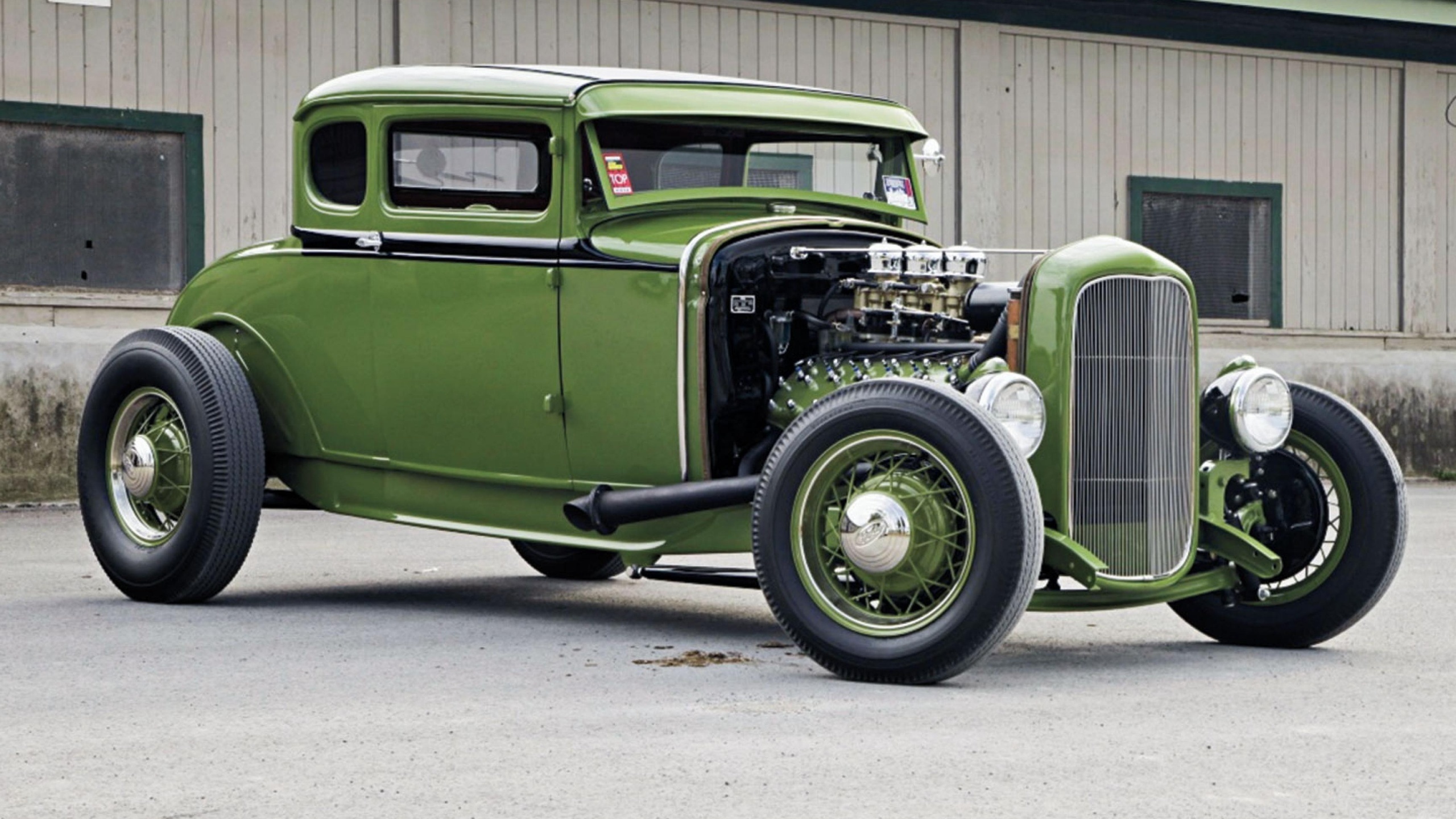 ford, hod rod, green, cars