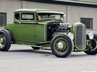 ford, hod rod, green, cars