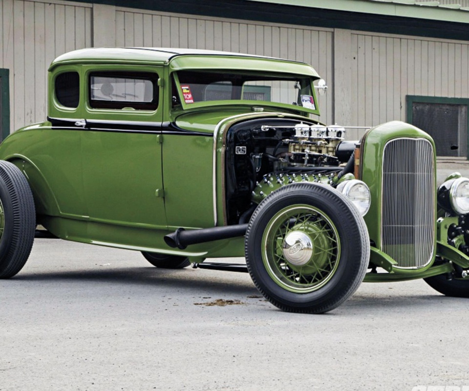 ford, hod rod, green, cars