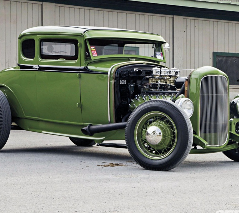 ford, hod rod, green, cars