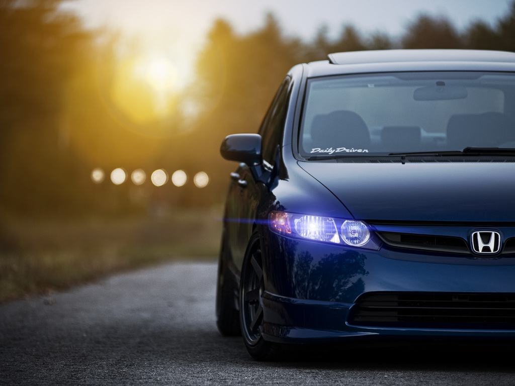 , front, blue, civic, , Honda, , sedan, , 