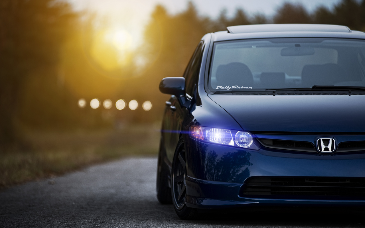 , front, blue, civic, , Honda, , sedan, , 