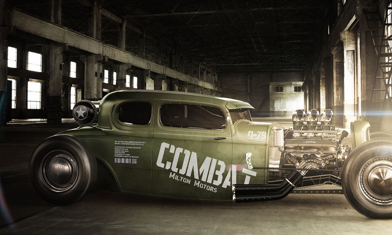 hot rod, , green, Combat, 