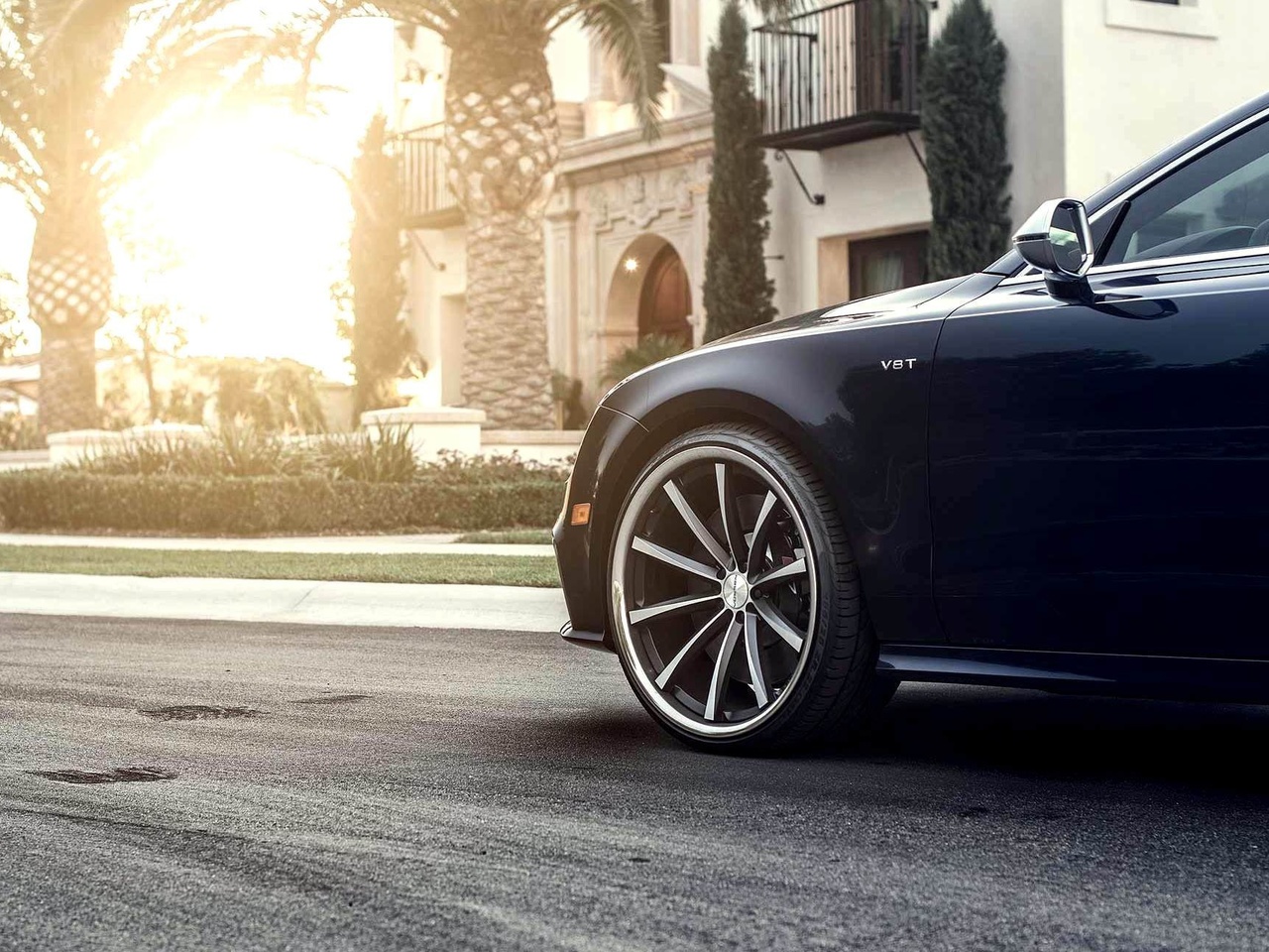 Car, wallpapers, beautiful, a7, tuning, , , sun, audi, wheels, vossen