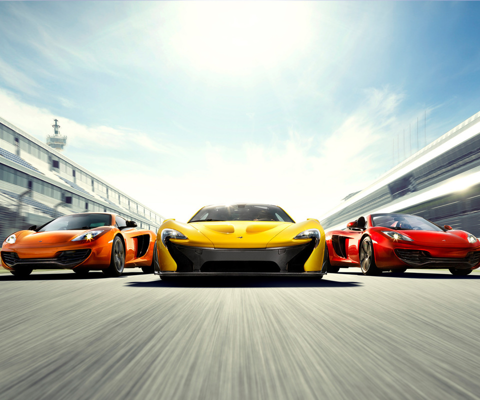 supercars, mclaren mp4-12c spyder, Mclaren p1, three, mclaren mp4-12c, mixed