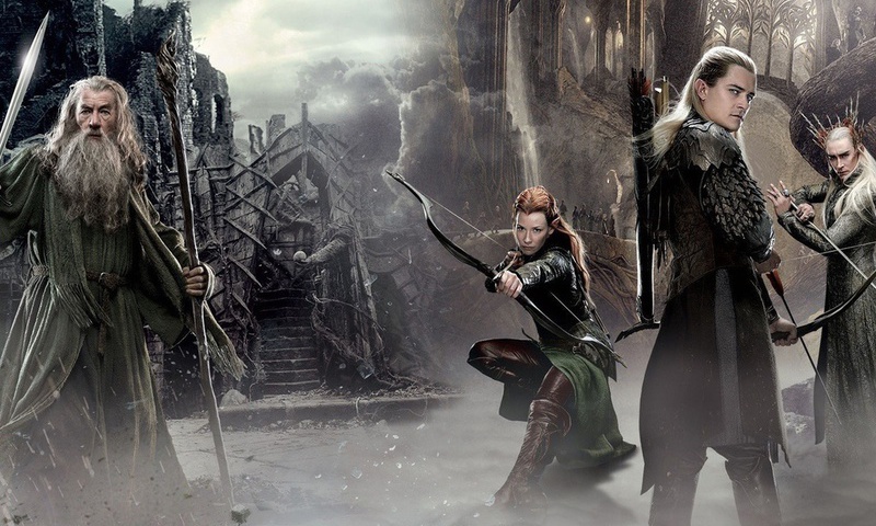 elf, gandalf, The hobbit the desolation of smaug, 2nd movie, bow, protectors of middle earth